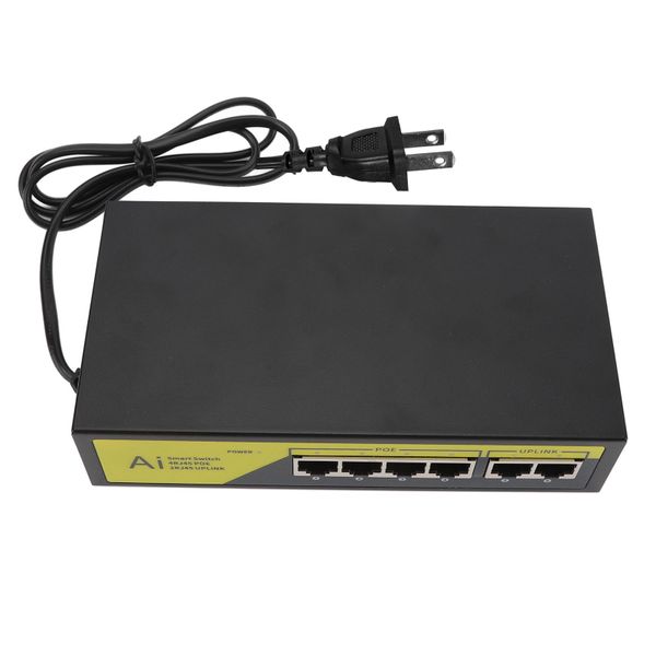 6-Port 65W POE Switch for IP Cameras US Plug