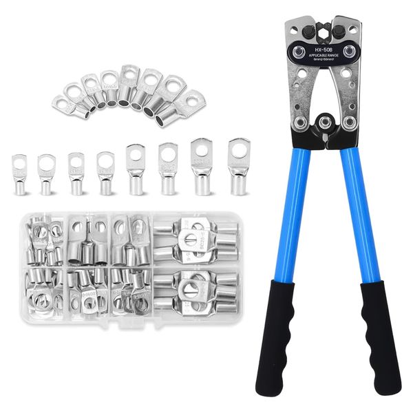 Tool DIY Cable Crimping Plier Tool With Soldered Connectors Kit Set of 60