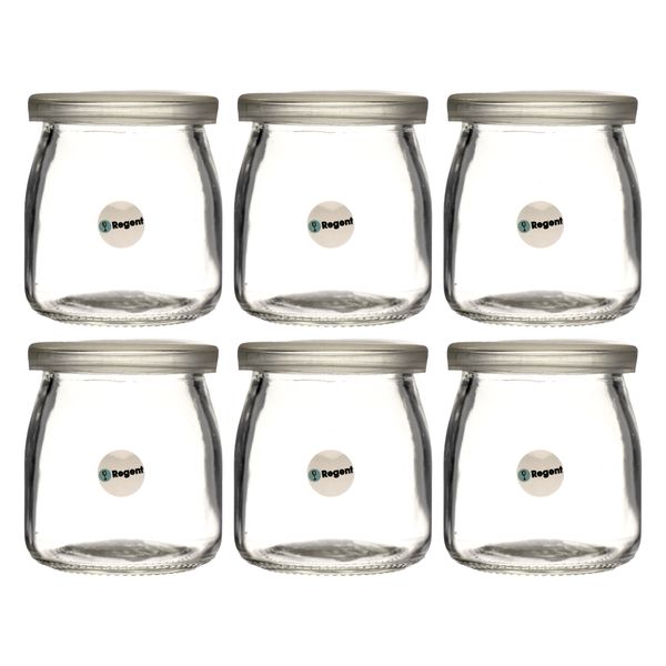 Regent Yoghurt Jar with Plastic Lid 6 Pack, 150ml (65mm Diax72mm)