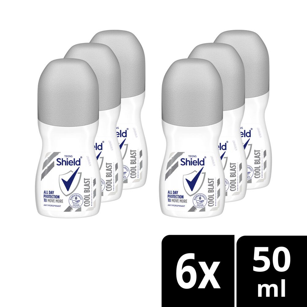 Shield TEENS Cool Blast Antiperspirant RollOn Deodorant 6x50ml Buy