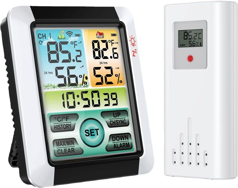 Weather Station with Temperature and Humidity Meter and Alarm Clock