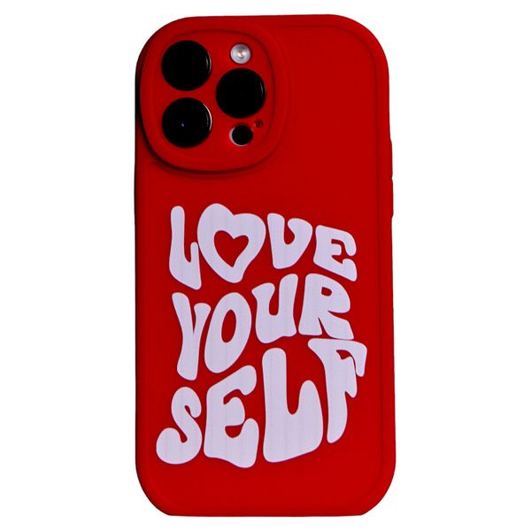 Red - Phone Case with Love Yourself - Iphone 15 Pro