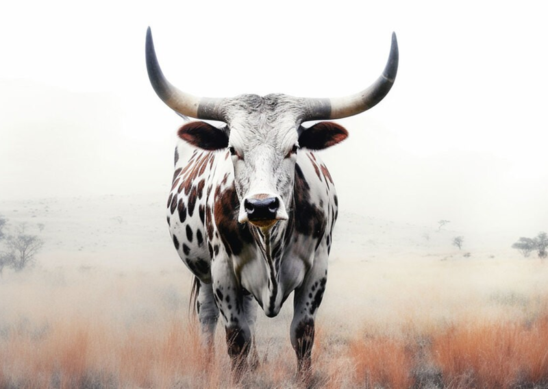 Canvas Wall Art Decor - Nguni Cow Pasture