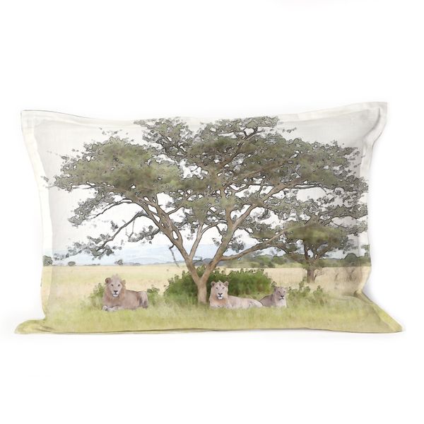 Lions under a Fever Tree with Feather Inner