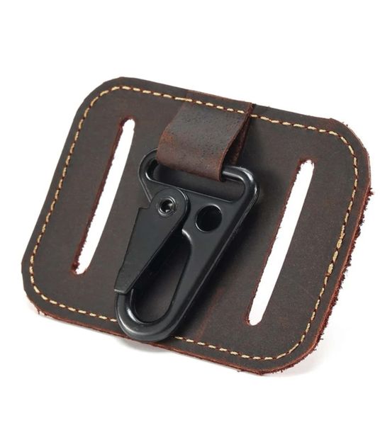 Brown Leather Key Clip Holder for Belt