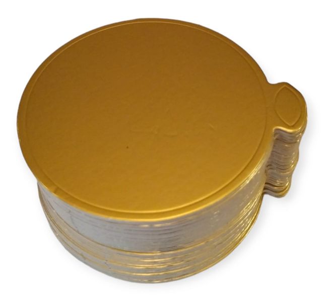 Gold Mini Cake Board Base - Round - Perfect for Individual Servings - 90 mm