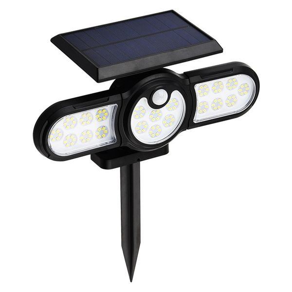 Outdoor Waterproof Adjustable 3-Head Induction Motion Solar Sensor Light