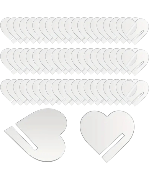 30 Heart-Shaped Blank Drink Clips, Beverage Labels, Drink Markers