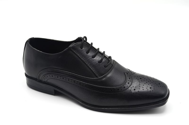 TTP Men's Classic Square Toe Brogue Dress Shoe