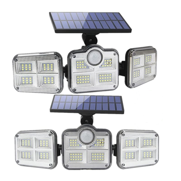 Solar Security Flood Light 3 Adjustable Heads 2 Pack.MTX11