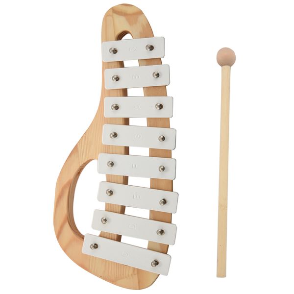 Hand Knock Xylophone With Mallets 8 Tones Aluminum Sheet Wooden White