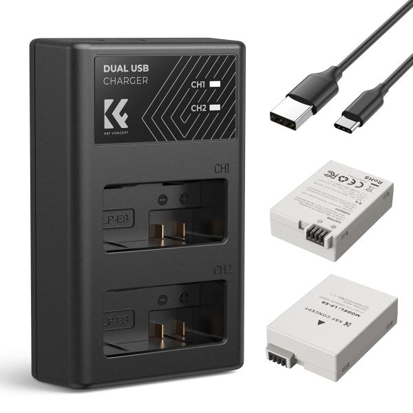 K&amp;F Canon LP-E17 Battery kit - 2 Batteries and Dual Charger | KF28.0014