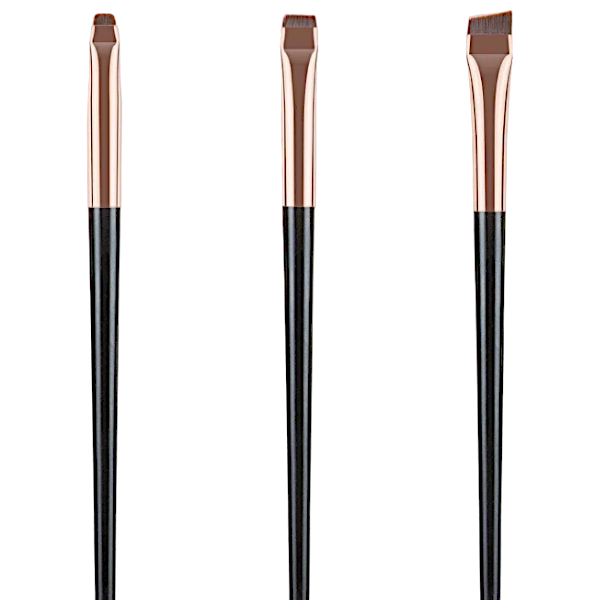 Ultra Thin - Makeup Brush Set - Black &amp; Gold - 3Piece