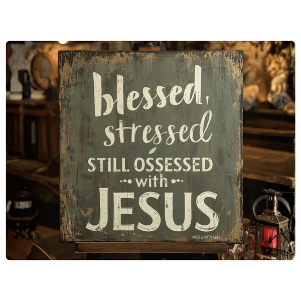 Stone Blessed Stressed Jesus Obsessed Faith Printed Mouse Pad