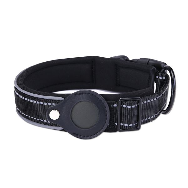 Heavy Duty Dog Collar with Airtag Holder Case for Small Medium Dogs