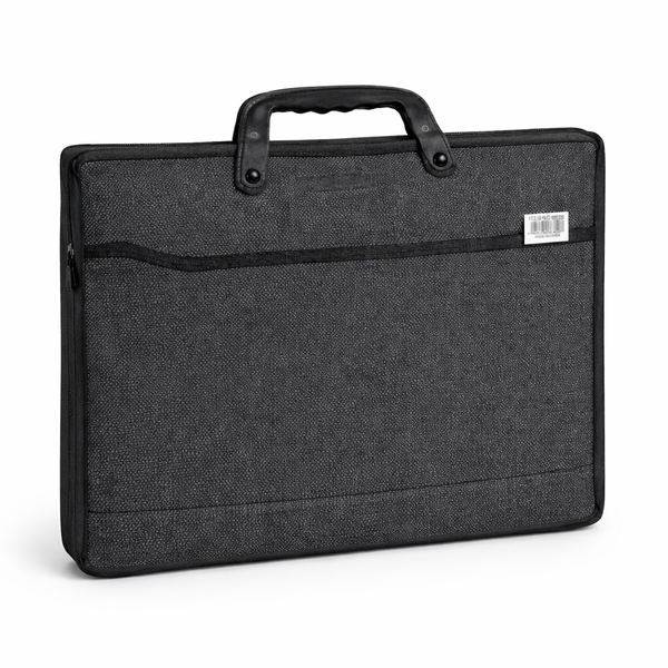 A4 Document Carry Case with Handle - Hard PP Case Folder (Black)-2 x Bags