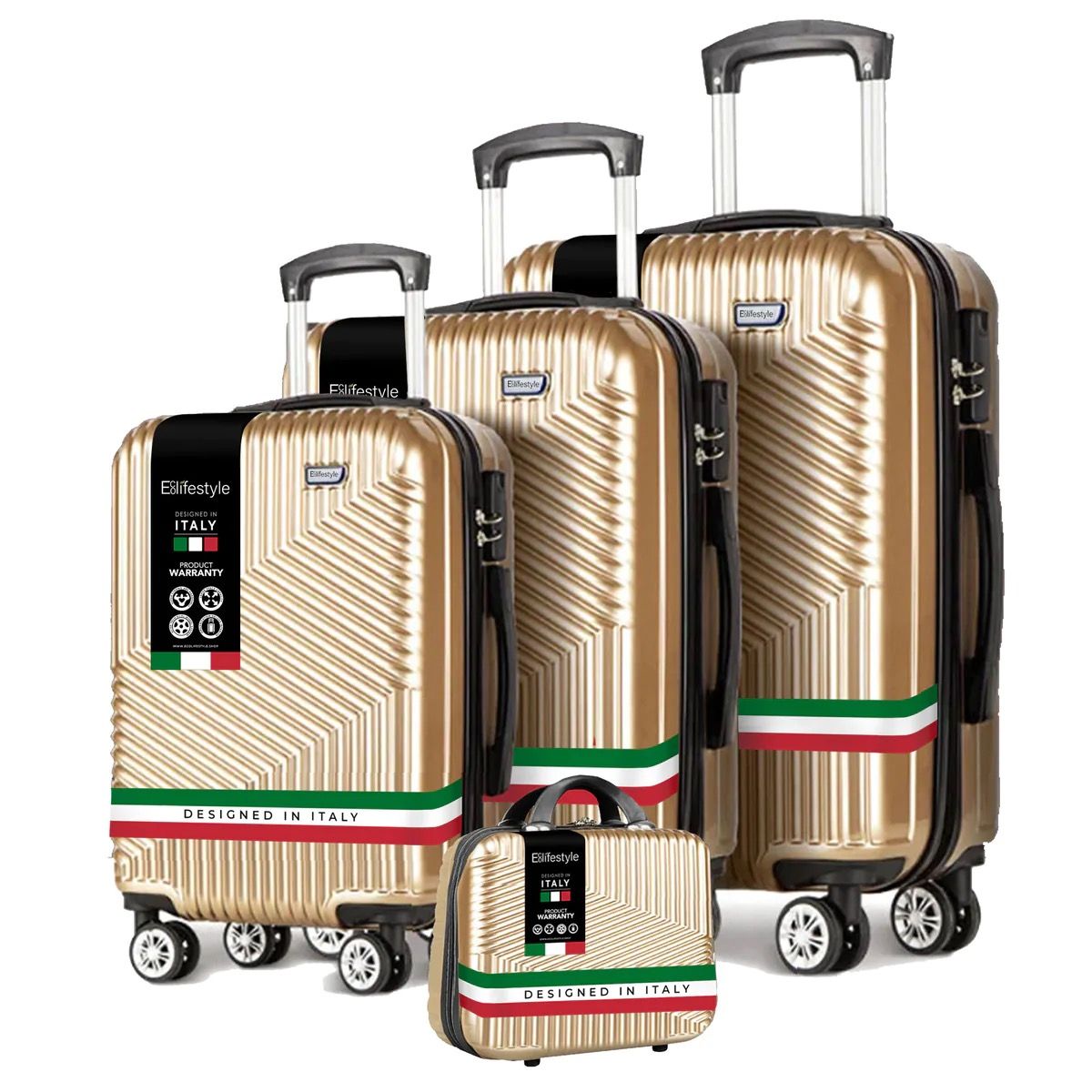 Roma Hardshell Luggage Set with TSA Lock & 360 Wheels
