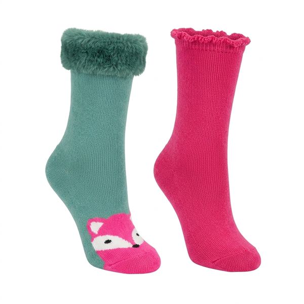 4 Pack Winter Pinky Fox Fashionable Socks Breathable Cotton Comfortable