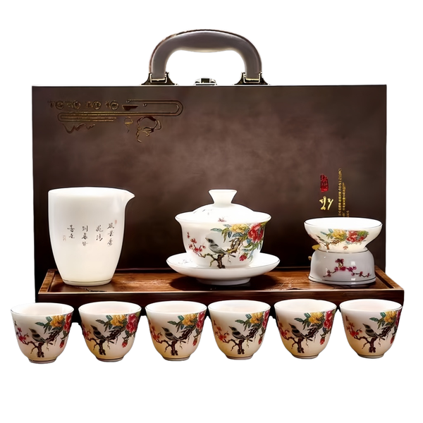 Luxury White Porcelain Gaiwan Tea Set, Perfect Gift Choice