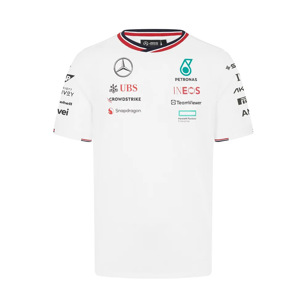 Mercedes AMG Petronas F1 Team coureurshirt 2024 voor heren, Wit, XXL