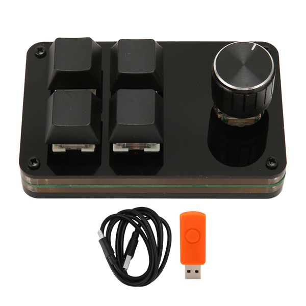 4 Key Mini Keypad Knob, Blue Switch, USB C