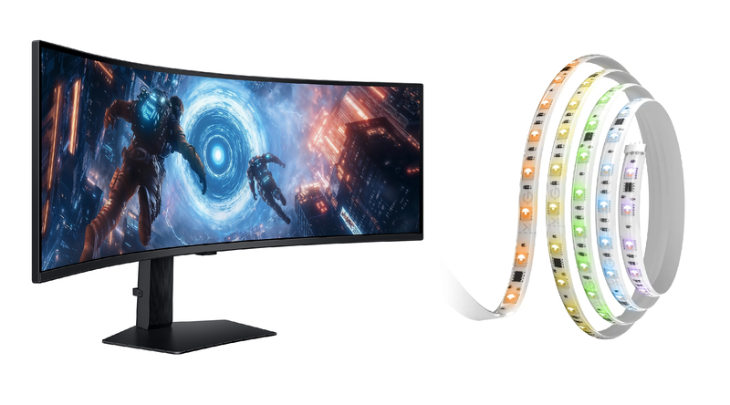 Samsung 49" Odyssey G9 G91F DQHD 144Hz Gaming Monitor + CS LED Strip 5m