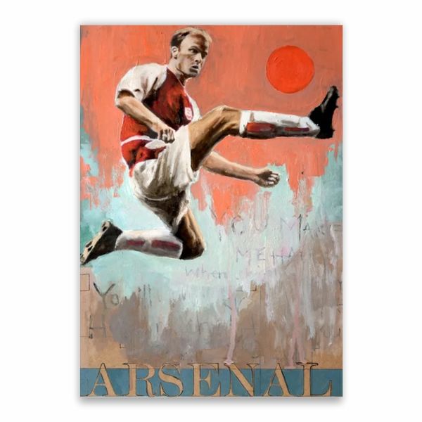 Football Icon Bergkamp Arsenal Poster - A1