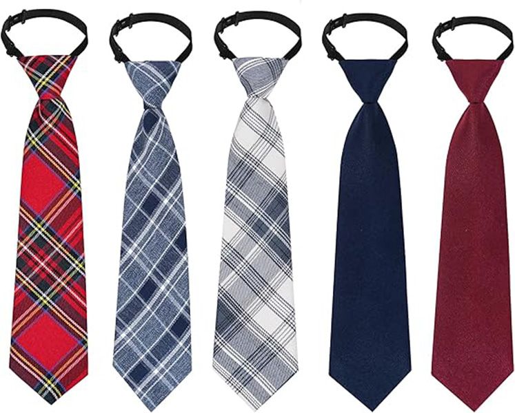 5-piece's Necktie Pre-tied Adjustable Neck Strap Tie for Graduation