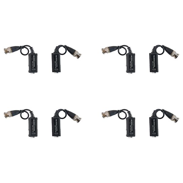 CCTV Video Balun 4 Pairs (8pc) - AHD/CVI/TVI Passive UTP to BNC Kit