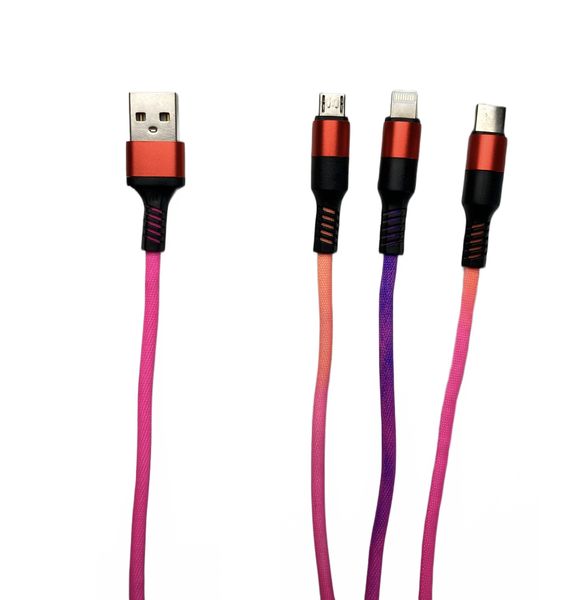 3- In-1 braided charging cable