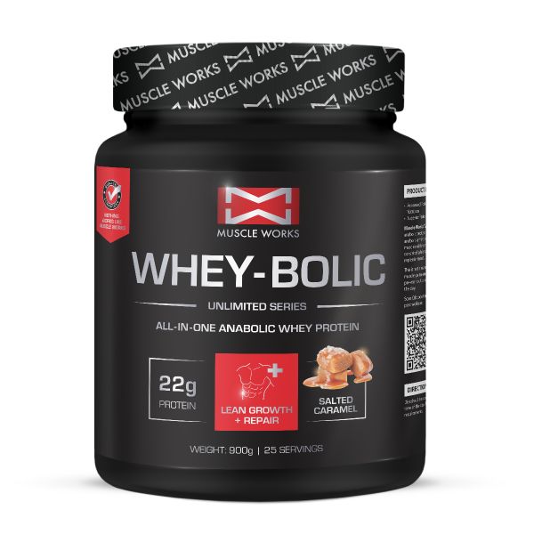Muscle Works Whey-Bolic Protein 900g Salted Caramel