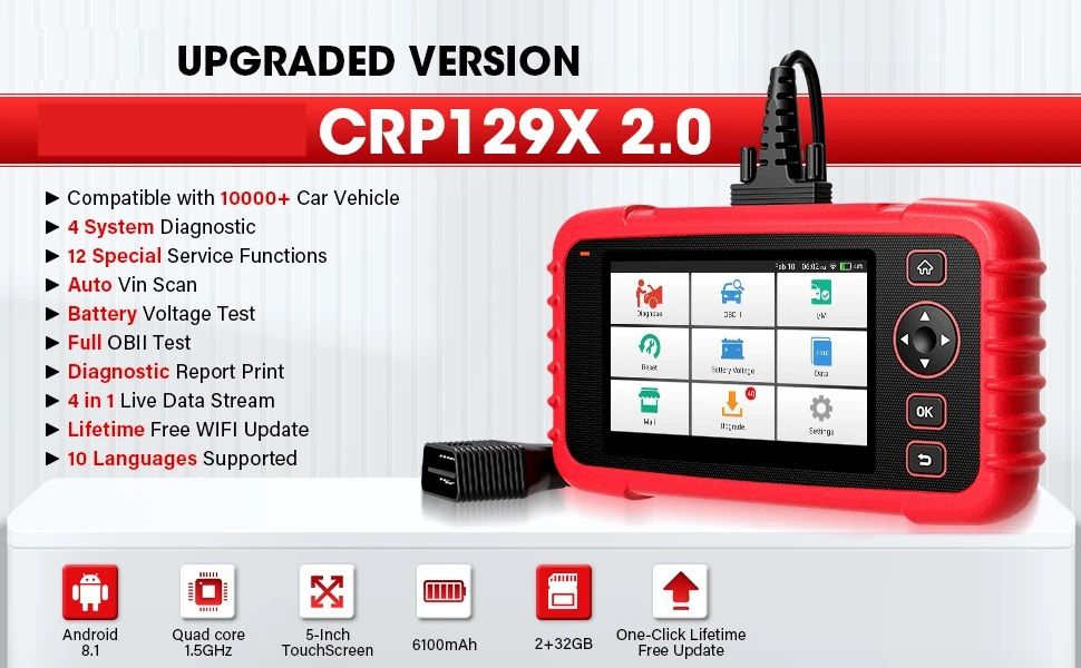 2024 Launch CRP129X V2.0 Diagnostic Scan Tool + DC Test Pen | Shop
