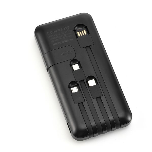 Self-contained 4-wire mobile power 10000mAh Black