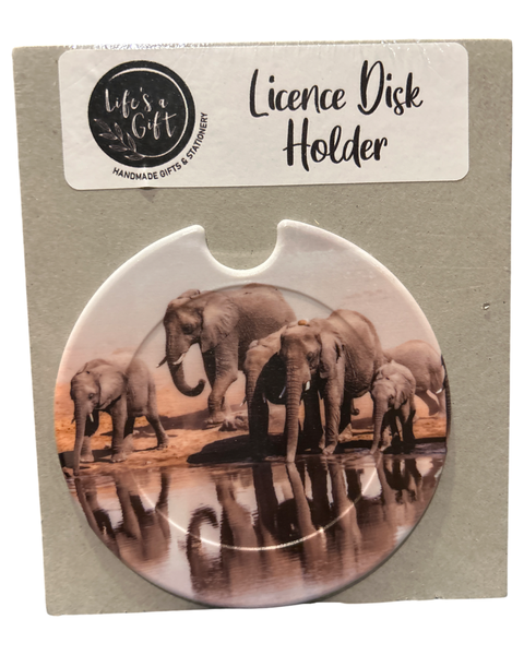Most Beautiful Elephant Family Licence Disk Holder