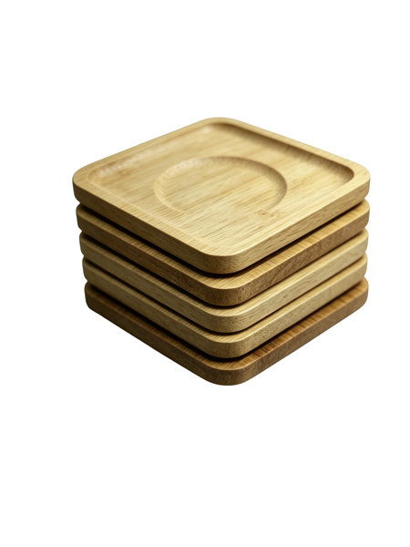 Wooden Square Coaster Cup Holder set of 6