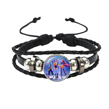 K Pop Demon Hunters Animated Hero Duo Adventure Leather Bracelet Image