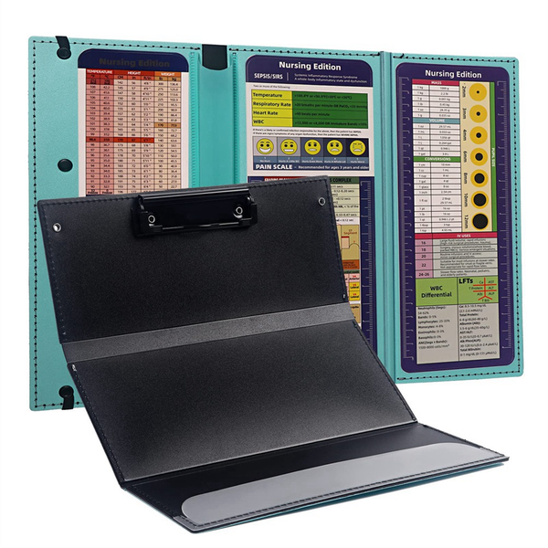 Nursing Clipboard Foldable, 3 Layers Nurse Clipboard,Mint Green