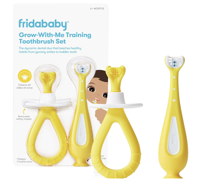 Frida Grow-with-Me Training Toothbrush Set - Infant to Toddler Toothbrush