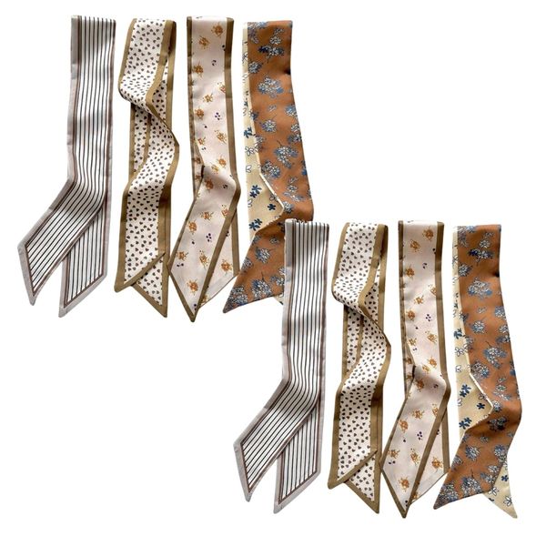 Fashion Women Floral Spring Hair Scarf Accessories Set Of 8 - 90cm