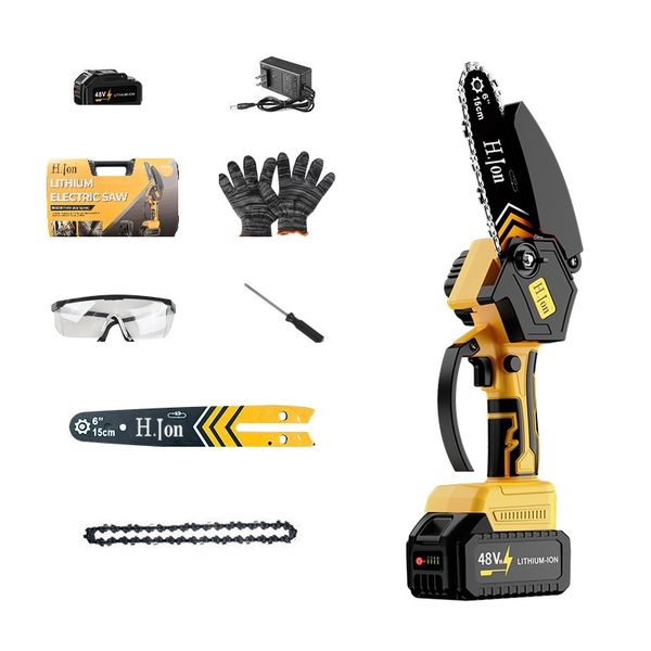 48V Cordless 6-Inch Mini Chainsaw Kit with Battery &amp; Case