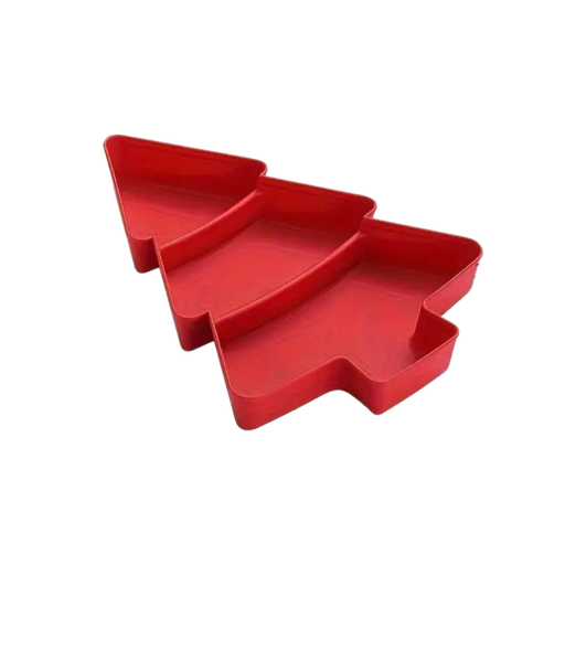 Red Christmas- Tree-Shaped Serving Tray