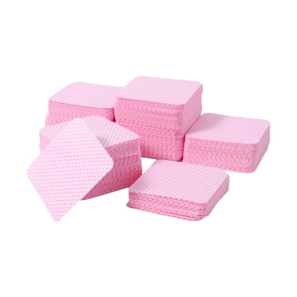 400 Pack - Lint-Free Non-Woven Nail Polish Removal Pads - Pink