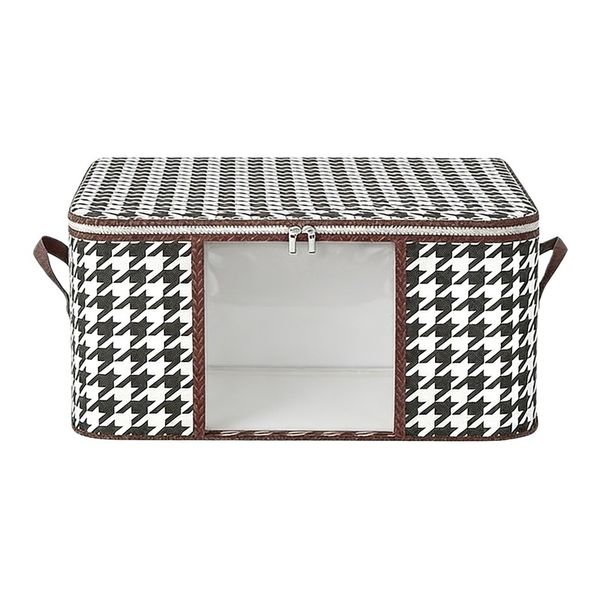 Large Capacity Foldable Storage Box With Handles Dustproof Zipper Container