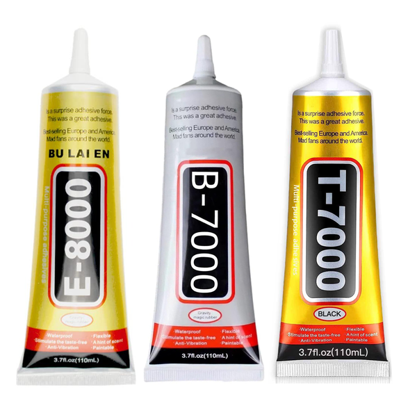 Adhesive Glue - 3 Pieces - E8000, B7000, T7000 Industrial Strength Adhesive