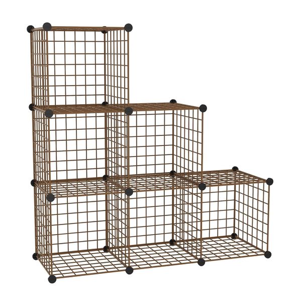 6 Cube Home Bookcase Closet Storage Shelve Mesh Metal Wire Organizer