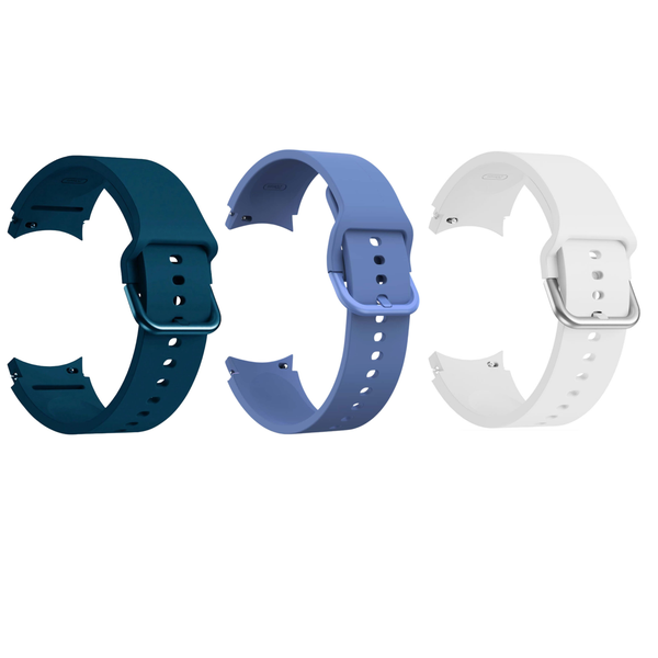 3 Pack Silicone Watch Strap Compatible with Samsung Galaxy Watch 4 / 5 / 6