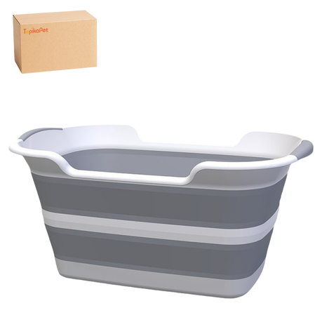 Topika Collapsable Pet Bathtub with Drain Plug, Upgraded Dog BathTub Image