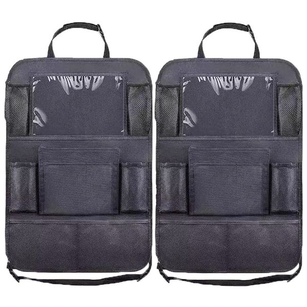 2 Car Backseat Organizer Bag Multi-Pocket Organizer With Ipad Holder