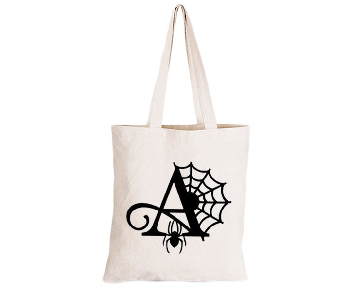 A - Halloween Spiderweb - Eco-Cotton Natural Fibre Bag