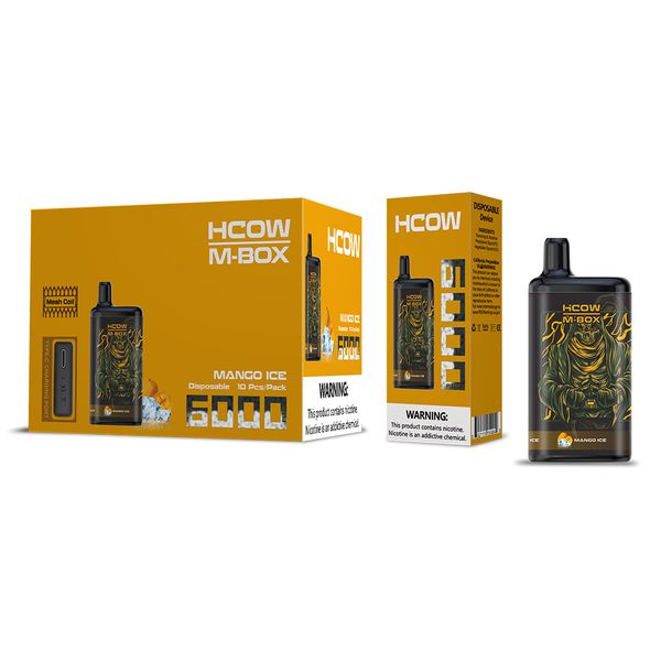 HCOW M-Box Disposable Vape Mango Ice 6000 puffs 5% Salt Nic